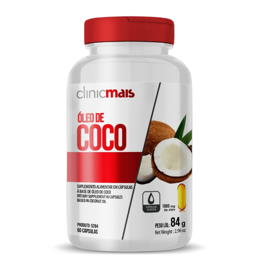 Óleo de Coco ClinicMais 1000mg 60 Cápsulas