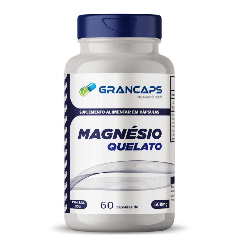 Magnésio Quelato Grancaps 500mg 60 cápsulas