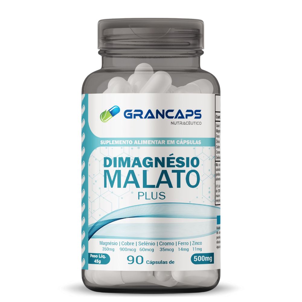 Magnésio Dimalato Plus 90 Cápsulas Grancaps 500mg