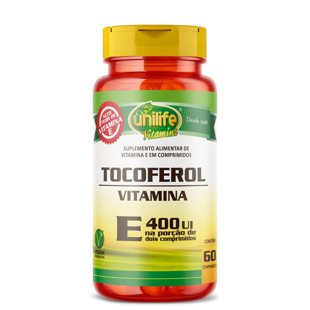 Vitamina E (Tocoferol) 60 comprimidos Unilife 1000mg