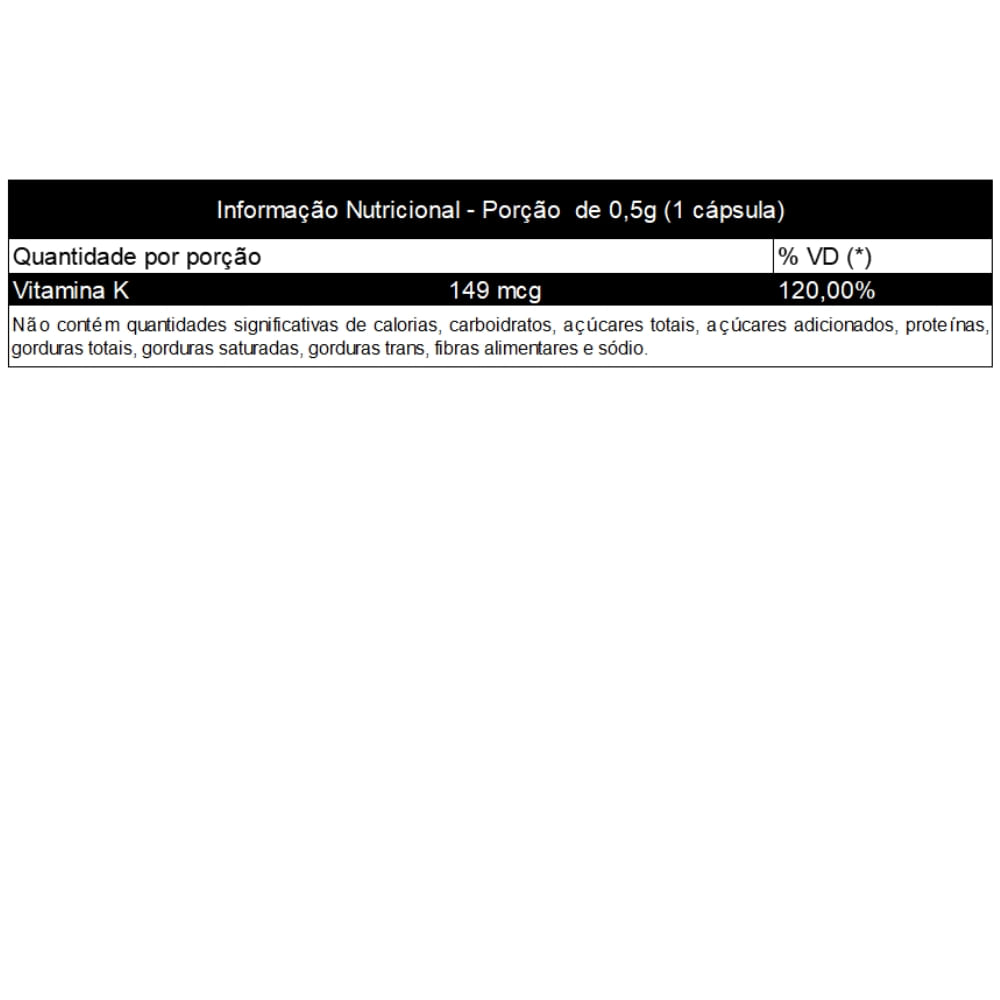 Vitamina K2 Concentrada Natus Green 500mg 60 Cápsulas