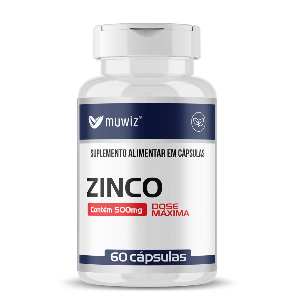Zinco Quelato 60 Cápsulas Muwiz 500mg