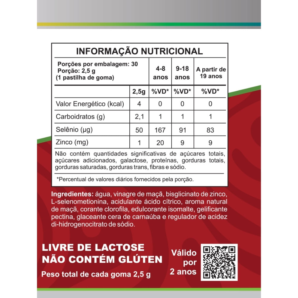 Vinagre de Maça Gummy Unilife Sabor Maçã 2500mg 30 Gomas