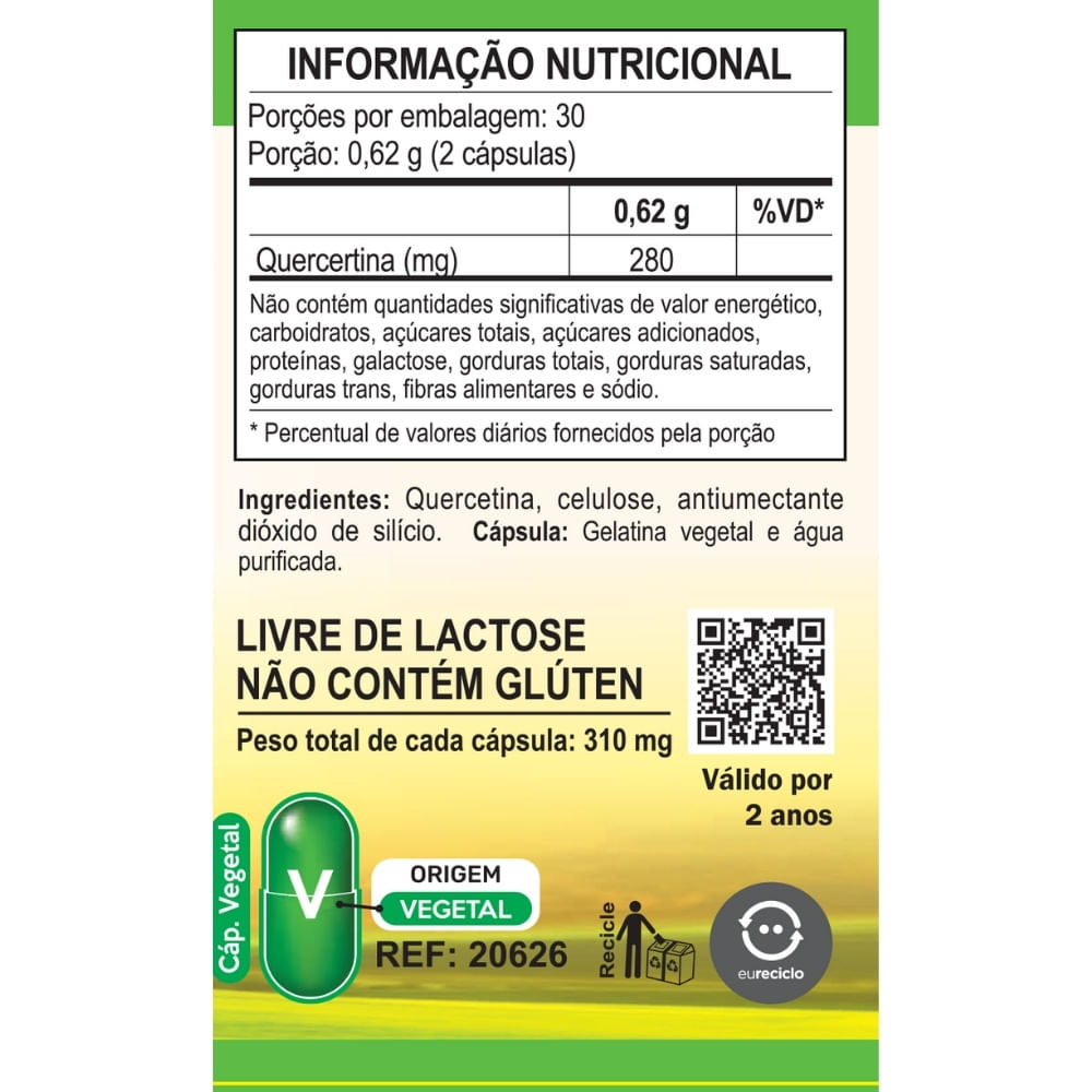 Quercetina Unilife 310mg 60 Cápsulas