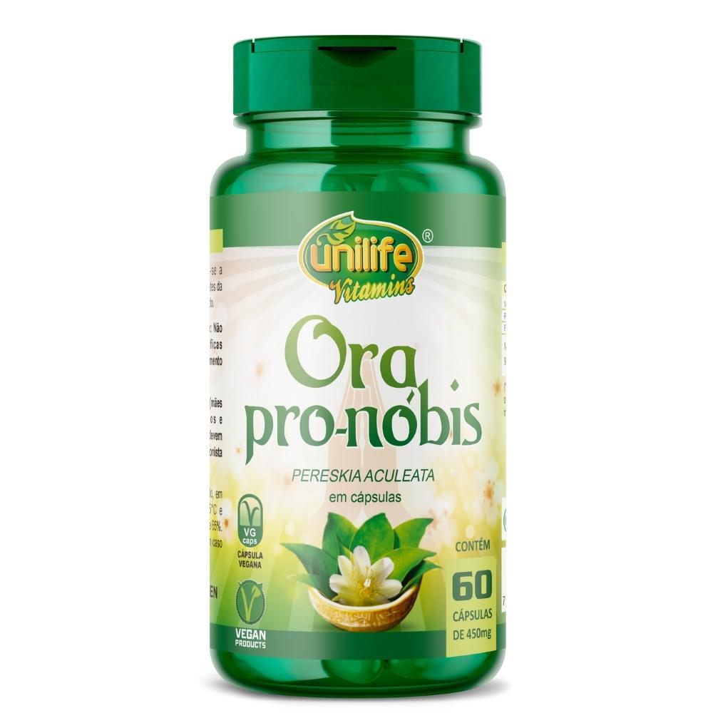 Ora Pro-Nóbis (Pereskia Aculeata) 60 cápsulas Unilife 450mg