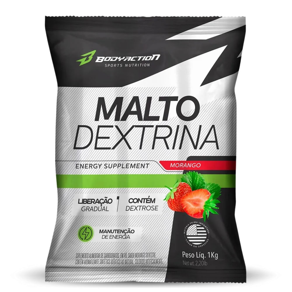 Maltodextrina Liberação Gradual Body Action Sabor Morango 1kg