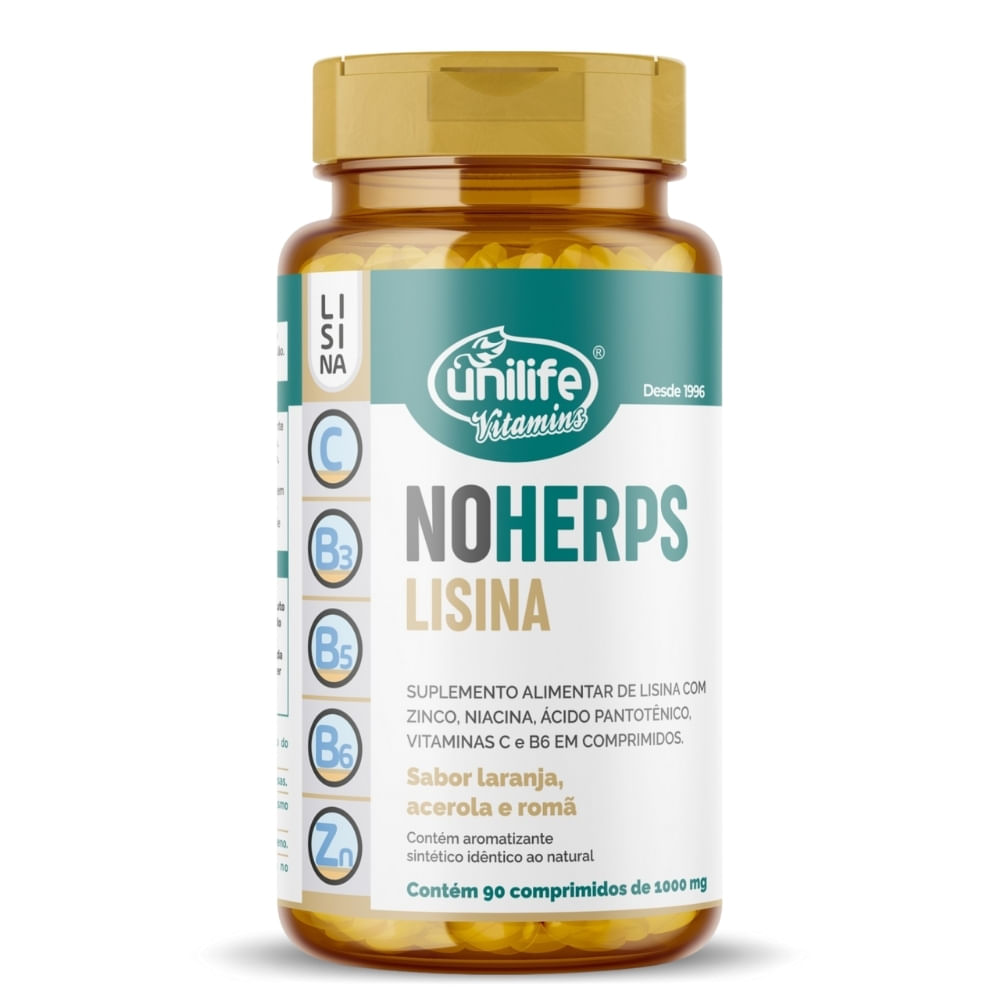 Lisina NoHerps 90 comprimidos Unilife 1000mg