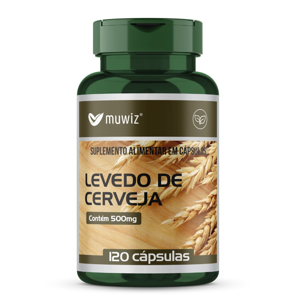 Levedo de Cerveja com Vitamina B1 Muwiz 500mg 120 Cápsulas