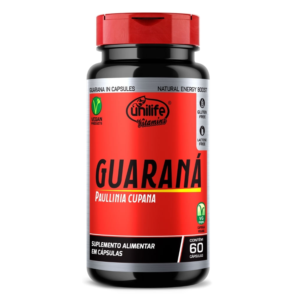 Guaraná 60 cápsulas Unilife 500mg