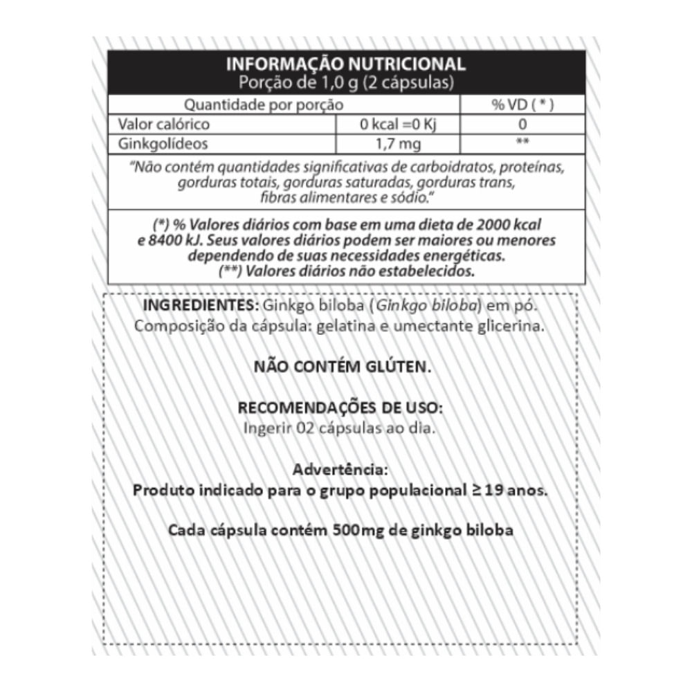 Ginkgo Biloba Denature 500mg 100 cápsulas