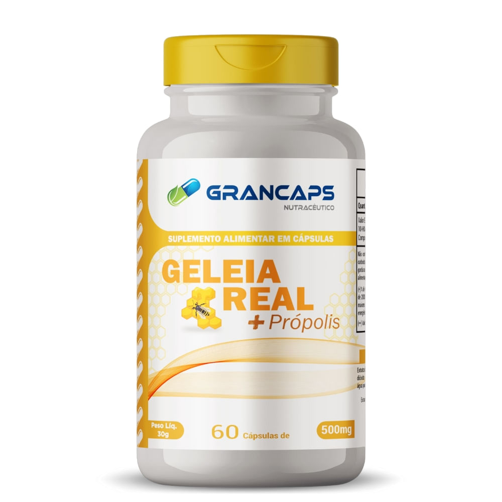 Geléia Real Com Própolis 60 Cápsulas Grancaps 500mg