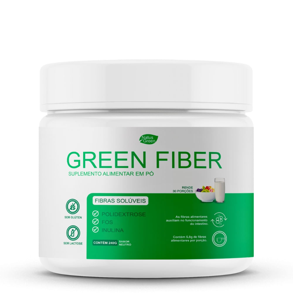 Green Fiber Prebiótico Regulador Intestinal Natus Green Sabor Neutro 240g