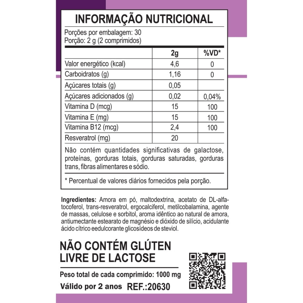Amora Miura Mastigável Unilife 1000mg 60 comprimidos