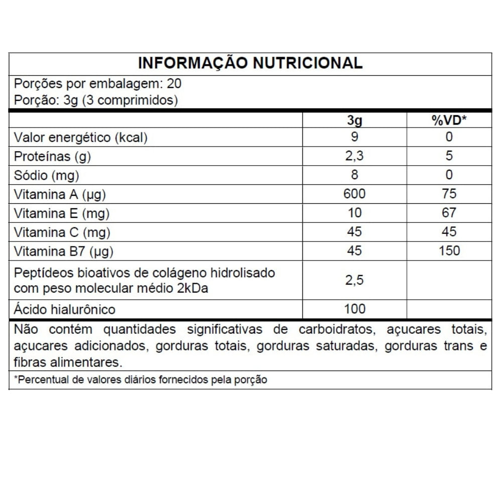 Ácido Hialurônico com Colágeno Verisol Muwiz 1000mg 60 Comprimidos