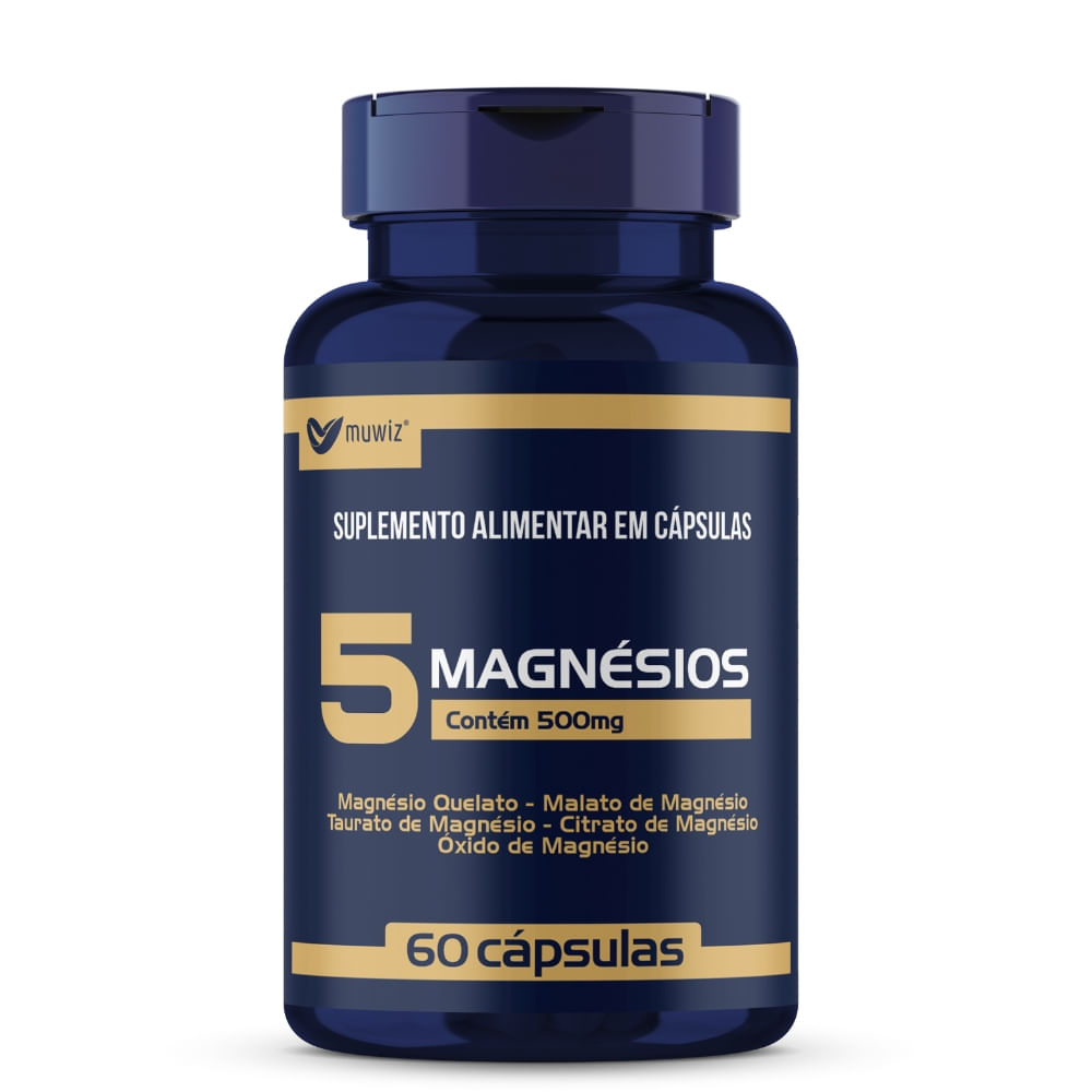 5 Magnésios 60 Cápsulas Muwiz 500mg