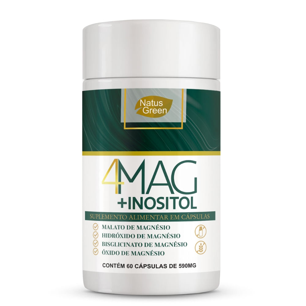 4 Magnésios + Inositol 60 cápsulas Natus Green 590mg