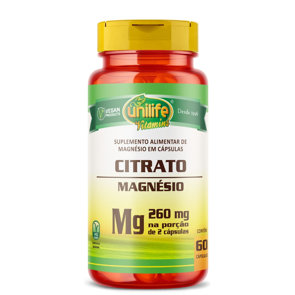 Magnésio Citrato Unilife 990mg 60 Cápsulas