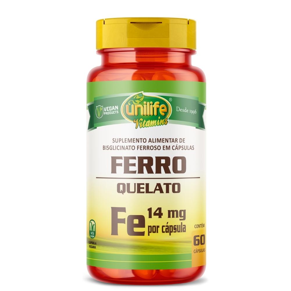 Ferro Quelato 60 cápsulas Unilife 500mg