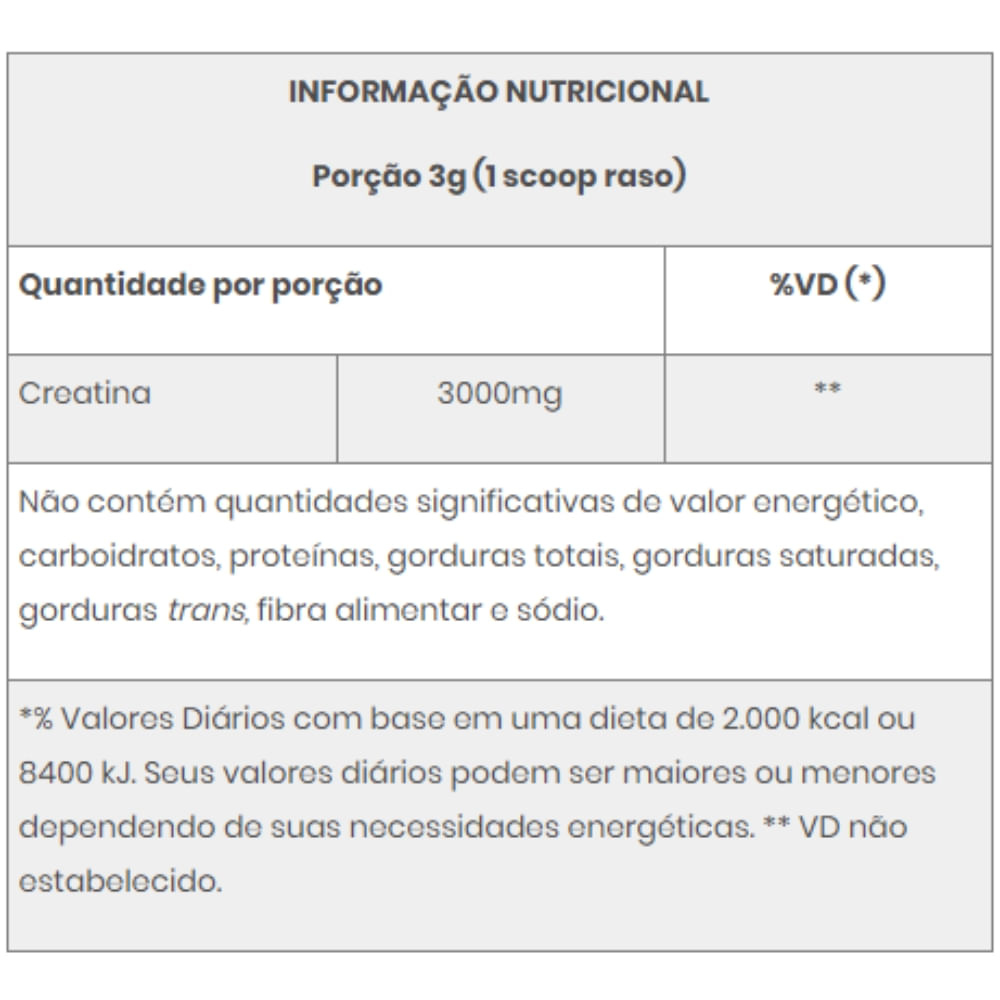 Creatina Pura Body Action Sabor Neutro 300g
