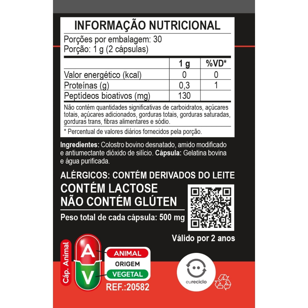 Colostro Bovino Unilife 500mg 60 Cápsulas