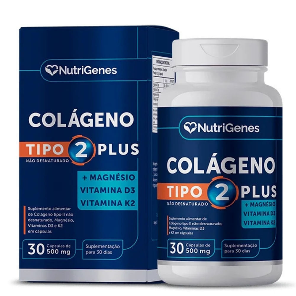 Colágeno Tipo 2 com Vitamina D3 Plus Nutrigenes 30 Cápsulas