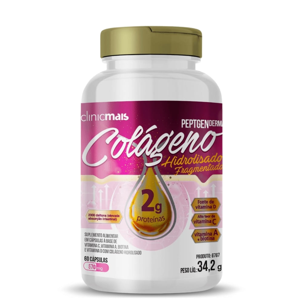 Colágeno Hidrolisado Fragmentado Premium 60 cápsulas Clinicmais