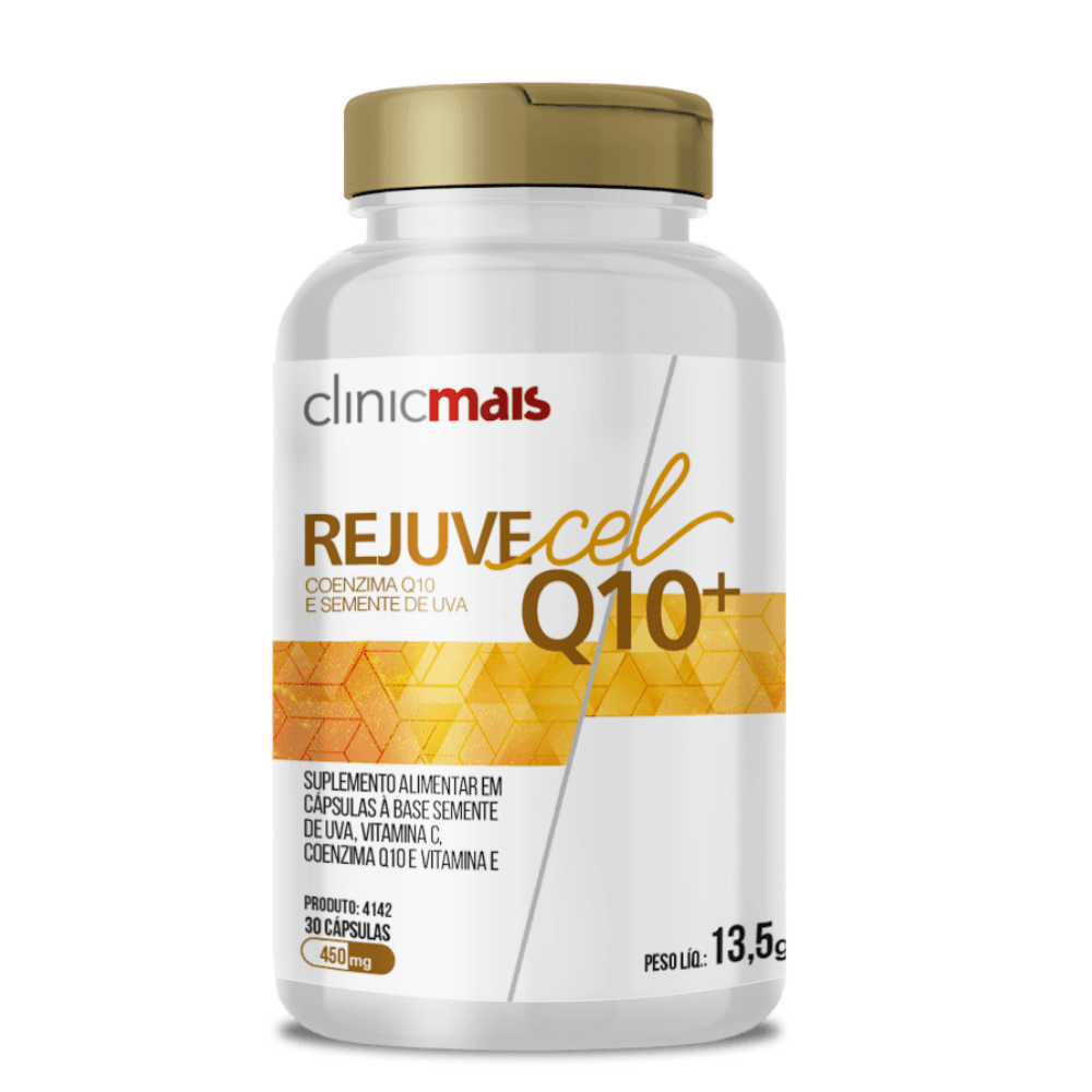 Coenzima Q10 com Semente de Uva Rejuvecel Q10+ ClinicMais 30 Cápsulas