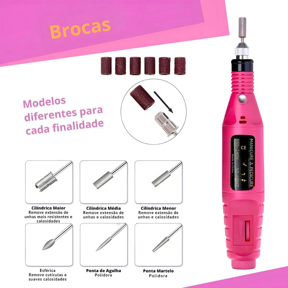 Lixadeira de Unha Elétrica Profissional