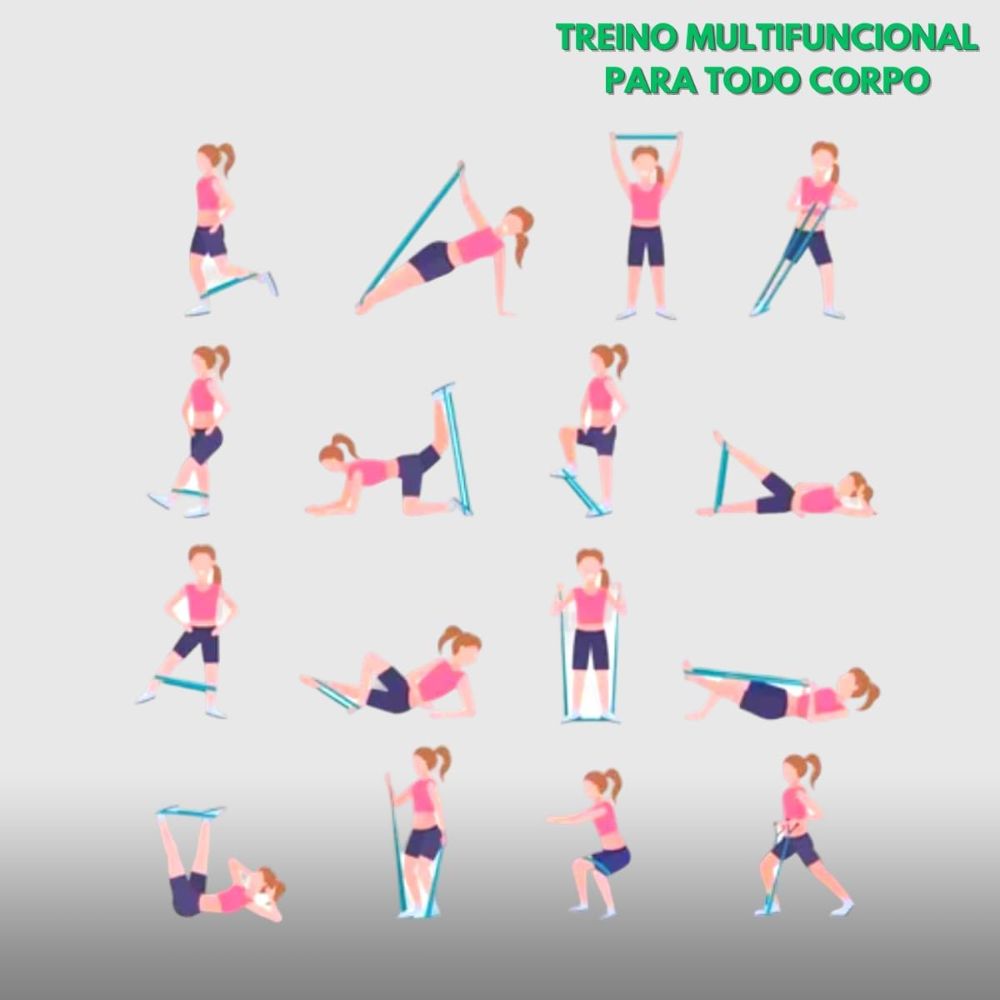 Kit Elásticos para Treino + Fortaleça, Tonifique e Alongue