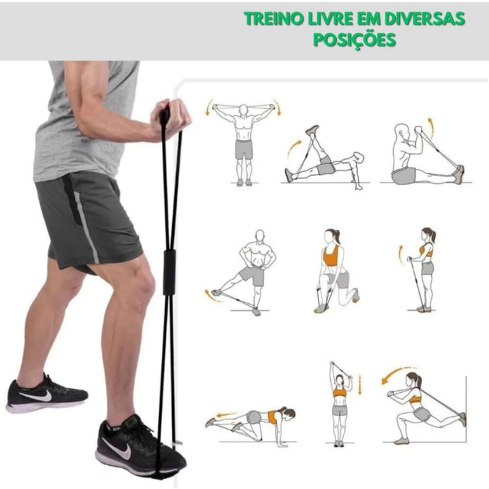 Kit Elásticos para Treino + Fortaleça, Tonifique e Alongue