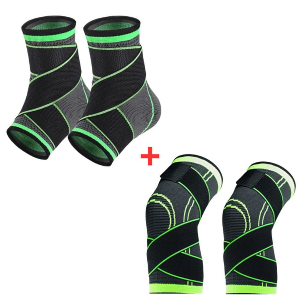 Kit Ortopédico Com Joelheiras E Tornozeleiras