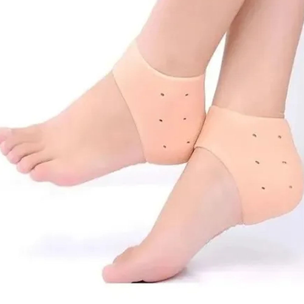 Par Meia Silicone Dk  Calcanhar Protetor Ortopédica