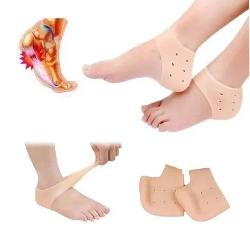 Par Meia Silicone DK  Calcanhar Protetor Ortopédica