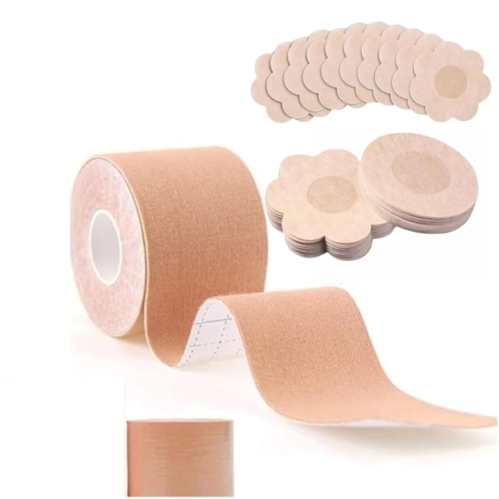 Kit Sutiã Adesivo com Fita Levanta Seios + Tapa Mamilos