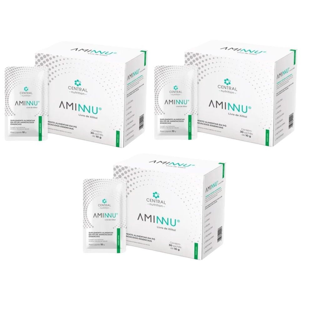 3x Aminnu Sem Xilitol 30 Sachês Central Nutrition Limão