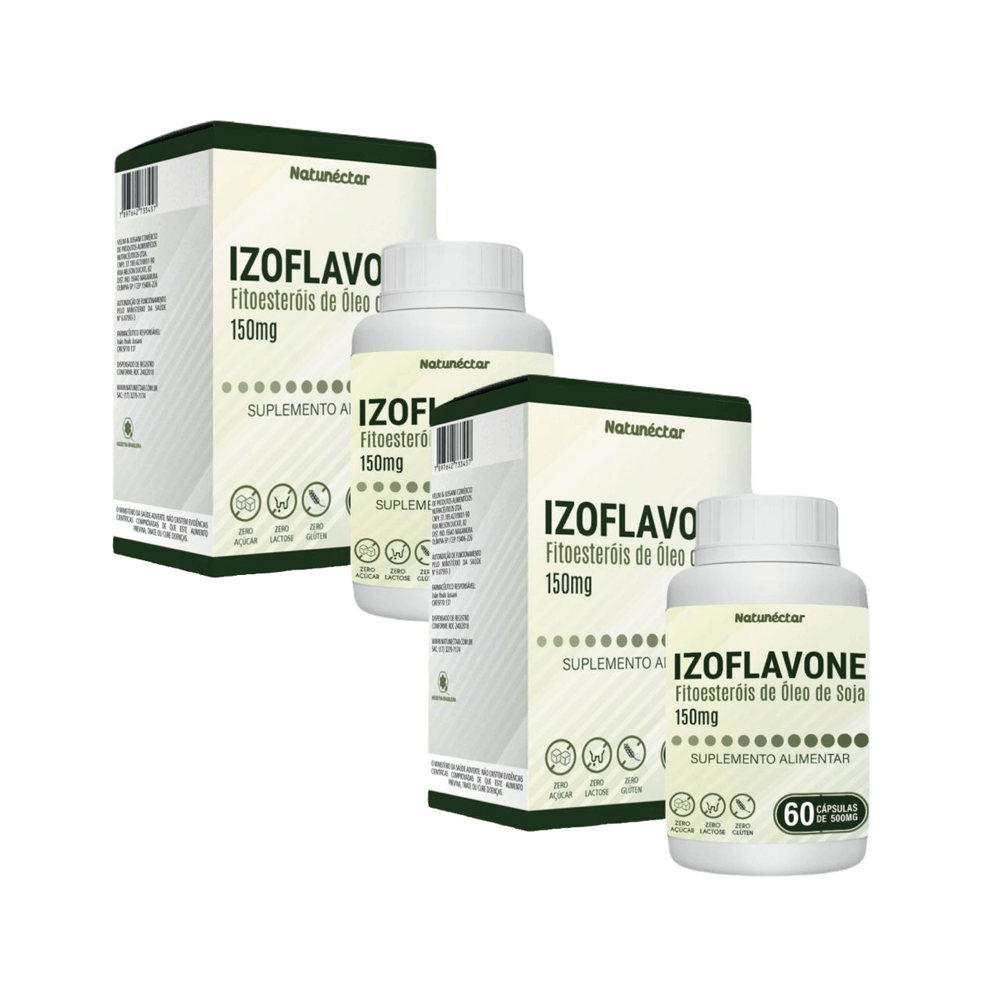 2x Izoflavone Fitoesteróis De Soja 60 Cápsulas