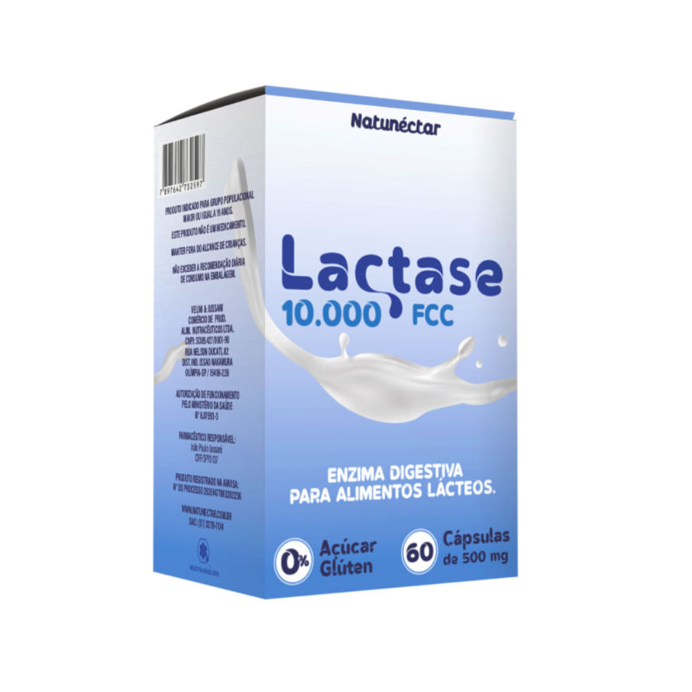 Lactase Enzima Lactase Natunéctar 60 Cápsulas