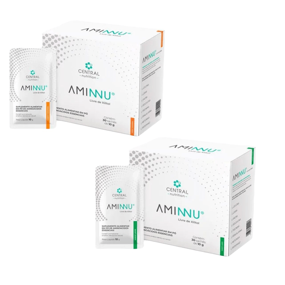 Kit Aminnu Sem Xilitol Tangerina + Limão Central Nutrition