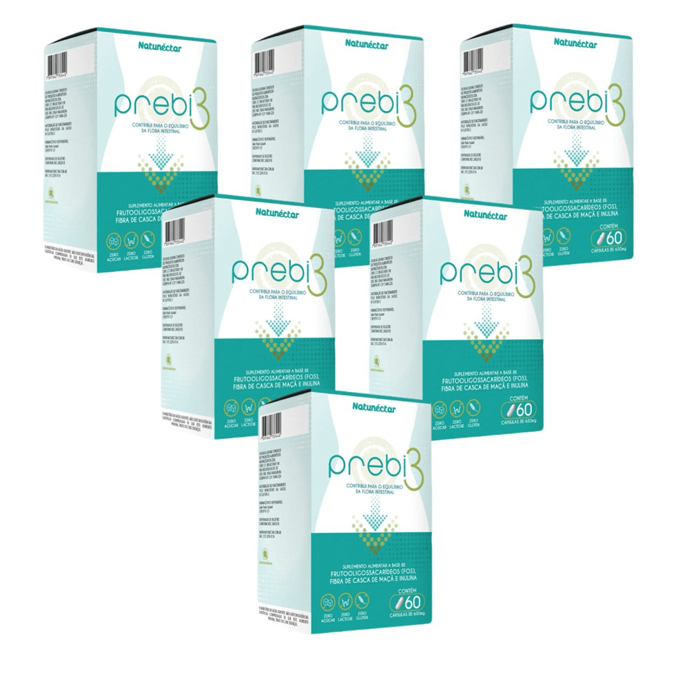6x Prebi 3 Fibras Natunéctar 60 Cápsulas