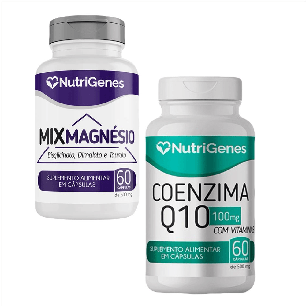 Mix Magnésio + Coenzima Q10 Coq10 Nutrigenes