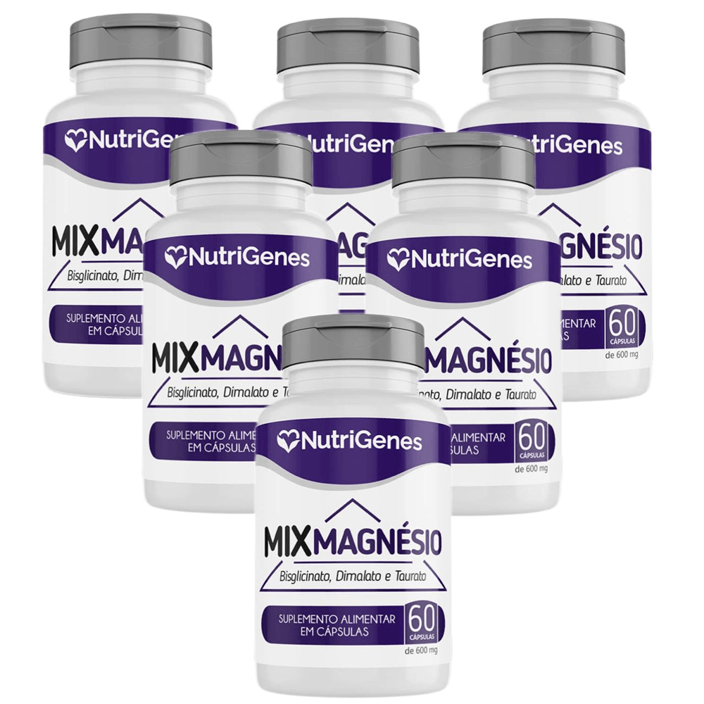 6x Mix Magnésio Treonato, Dimalato e Taurato Nutrigenes