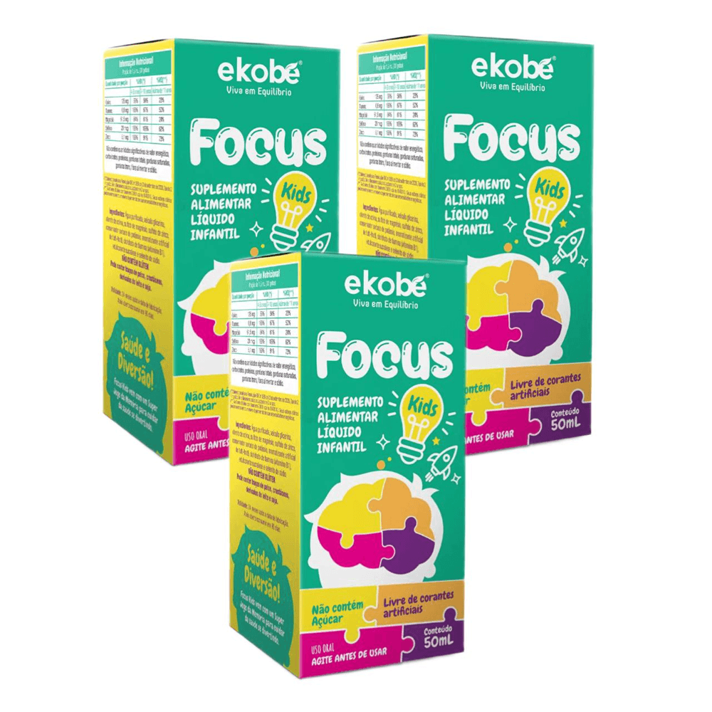 3x Focus Kids Sabor Tutti-Frutti Ekobé