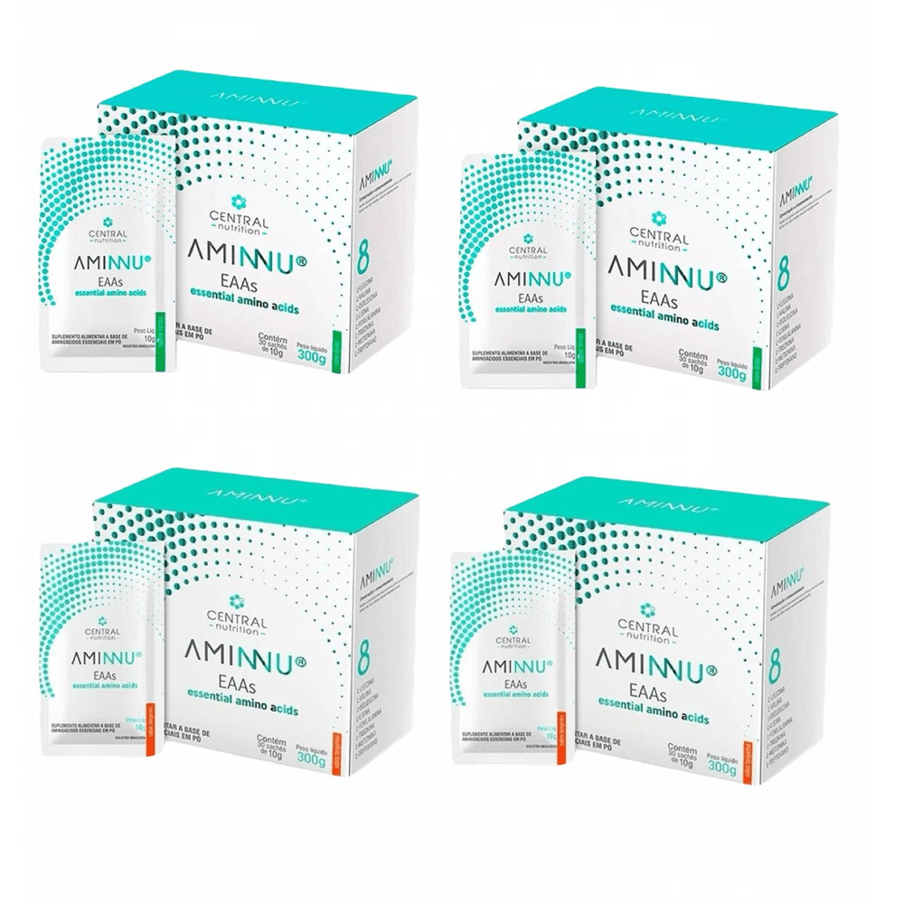 Kit 2x Aminnu Eaas Tangerina + 2x Limão Central Nutrition