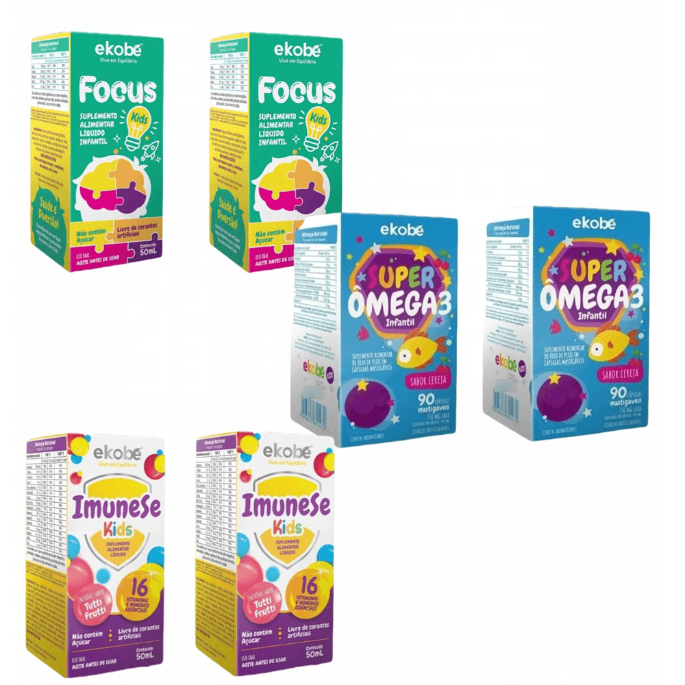 Kit 2x Focus Kids + 2x Super Ômega 3 Kids + 2x Imunese Kids