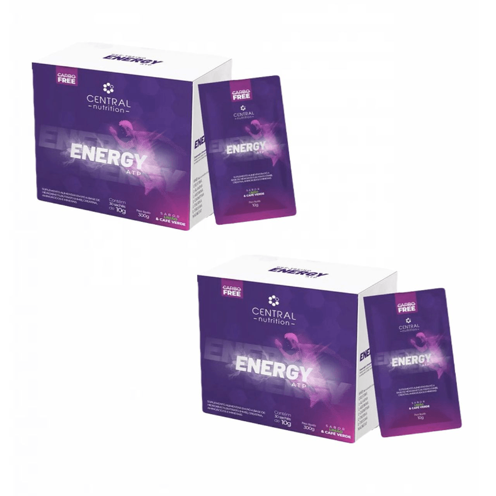 Kit 2x Energy Atp 30 Sachês Tangerina Central Nutrition