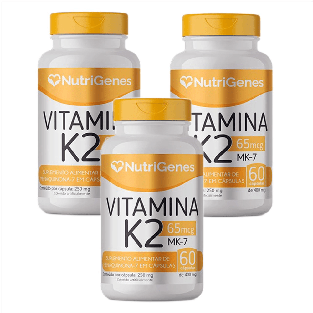 Kit 3x Vitamina K2 MK-7 Nutrigenes 60 Cápsulas