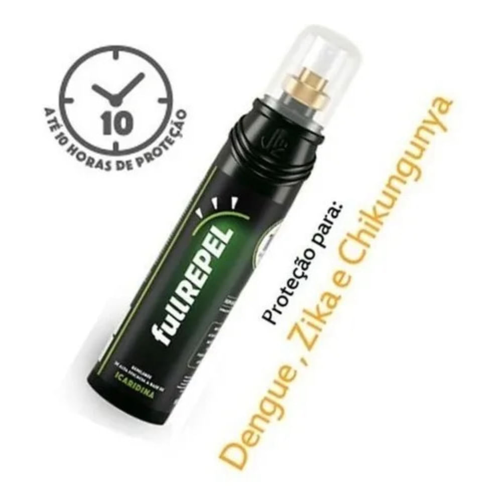 Kit 3x Repelente FullRepel Adulto Icaridina 10 Horas