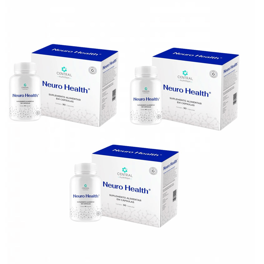 kit 3x Neuro Health 90 cápsulas Central Nutrition