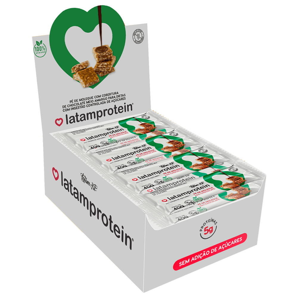 Pé De Moleque + Proteína Com Cobertura De Chocolate Vegano Zero 12 Uni De 40g Cadalatam Protein