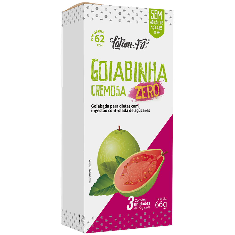 Goiabinha Zero Açúcar 3 uni de 22g cada Latam Fit